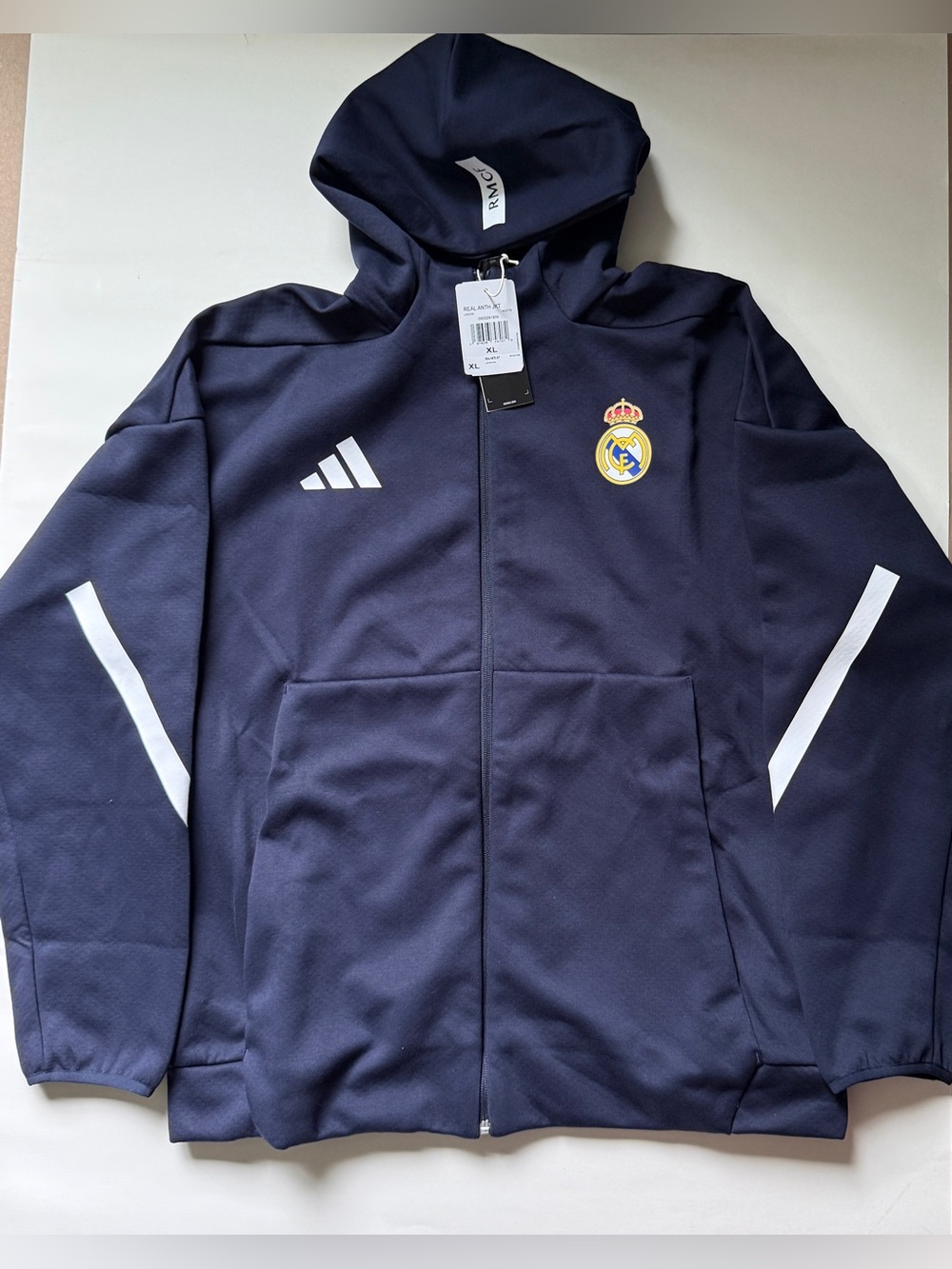 Adidas [XL] Real Madrid CF Hooded Z.N.E. Anthem Jacket Legend Ink KC3739